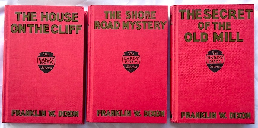 THREE Vintage Hardy Boys Books PRISTINE CONDITION Red Shield 1927 / 1991 Ltd Ed