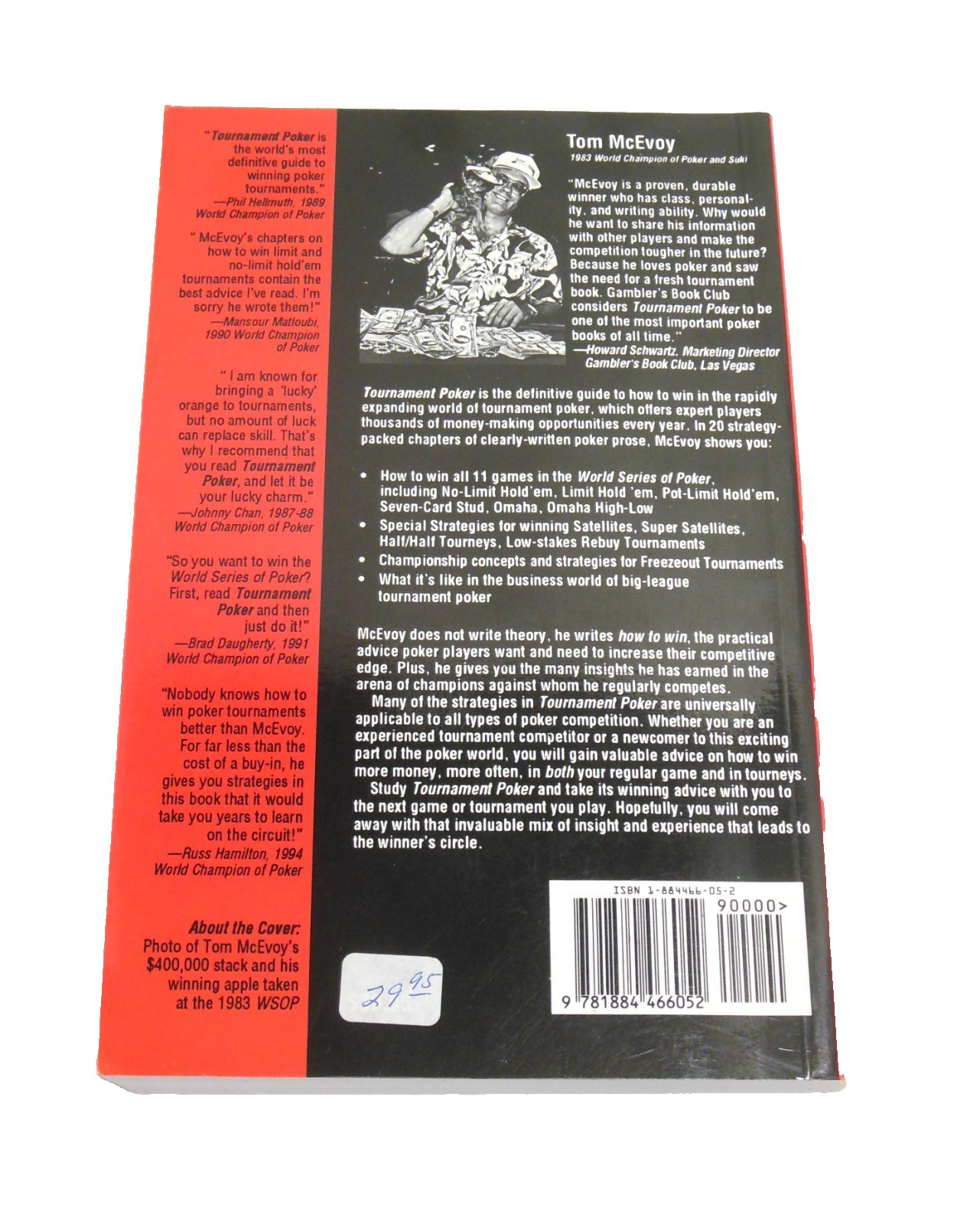 How To Win Tournament Poker SIGNED by Poker Hall of Fame Player Tom McEvoy TPB