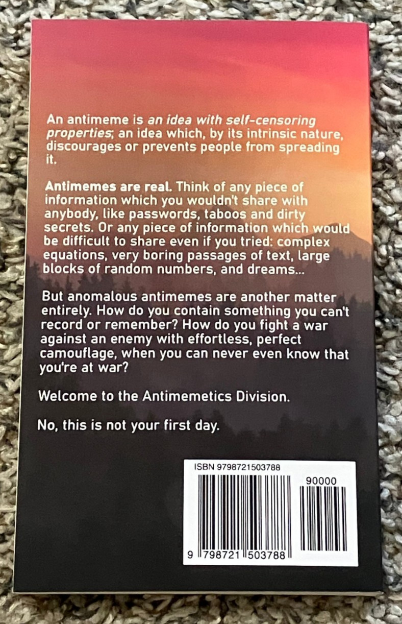 „There Is No Antimemetics Division“ by qntm (Original Paperback) [OOP — Rare!]