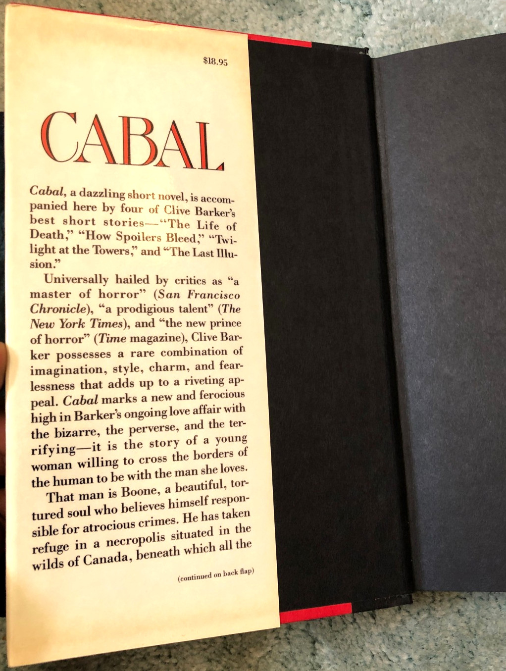 Clive Barker books, The Great and Secet Show & Cabal (2nd printing), hardcovers
