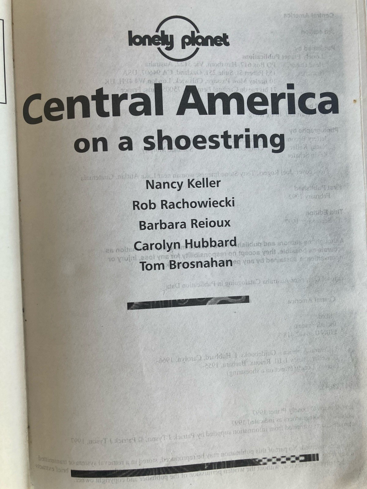 Central America on a Shoestring by Rachowiechi KELLER (1997, Paperback) Good
