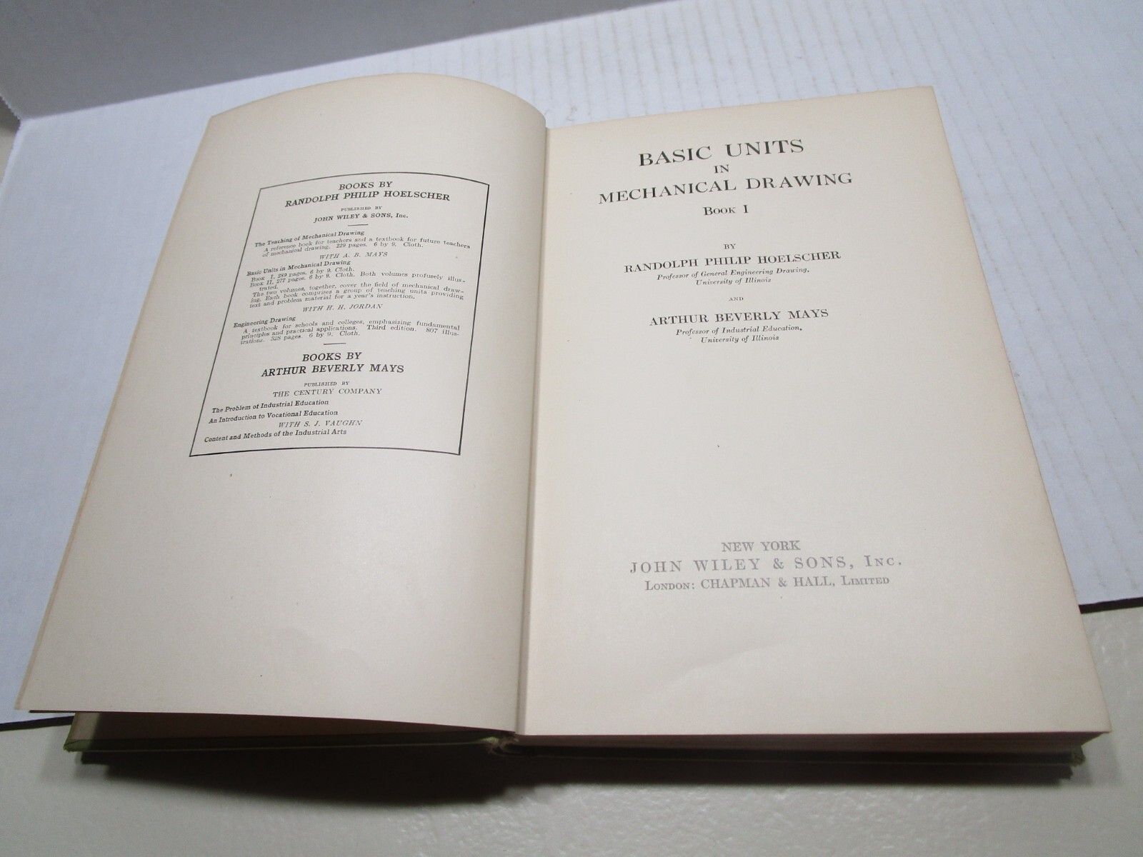 Basic Units In Mechanical Drawing Book 1 – Hoelscher and Mays – 1933 Hard Cover