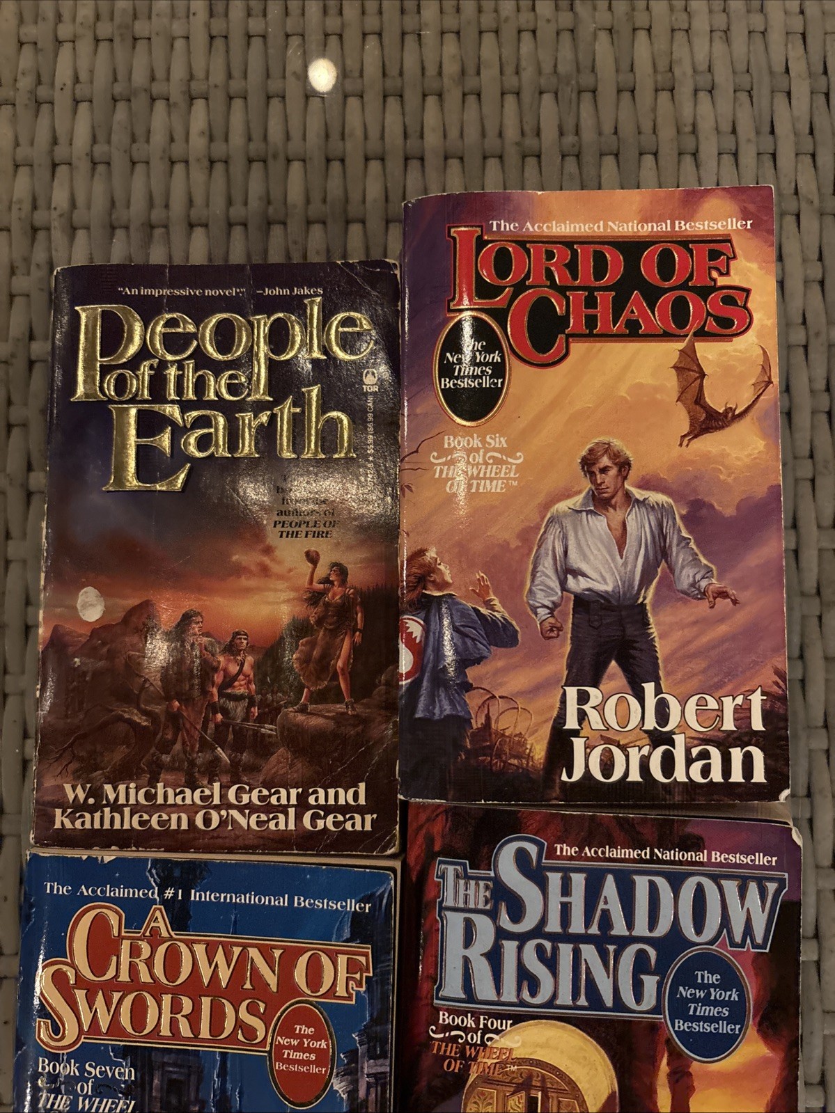Vintage 90s Lot of Wheel of Time Robert Jordan Paperback Fantasy Books Lot Of 6