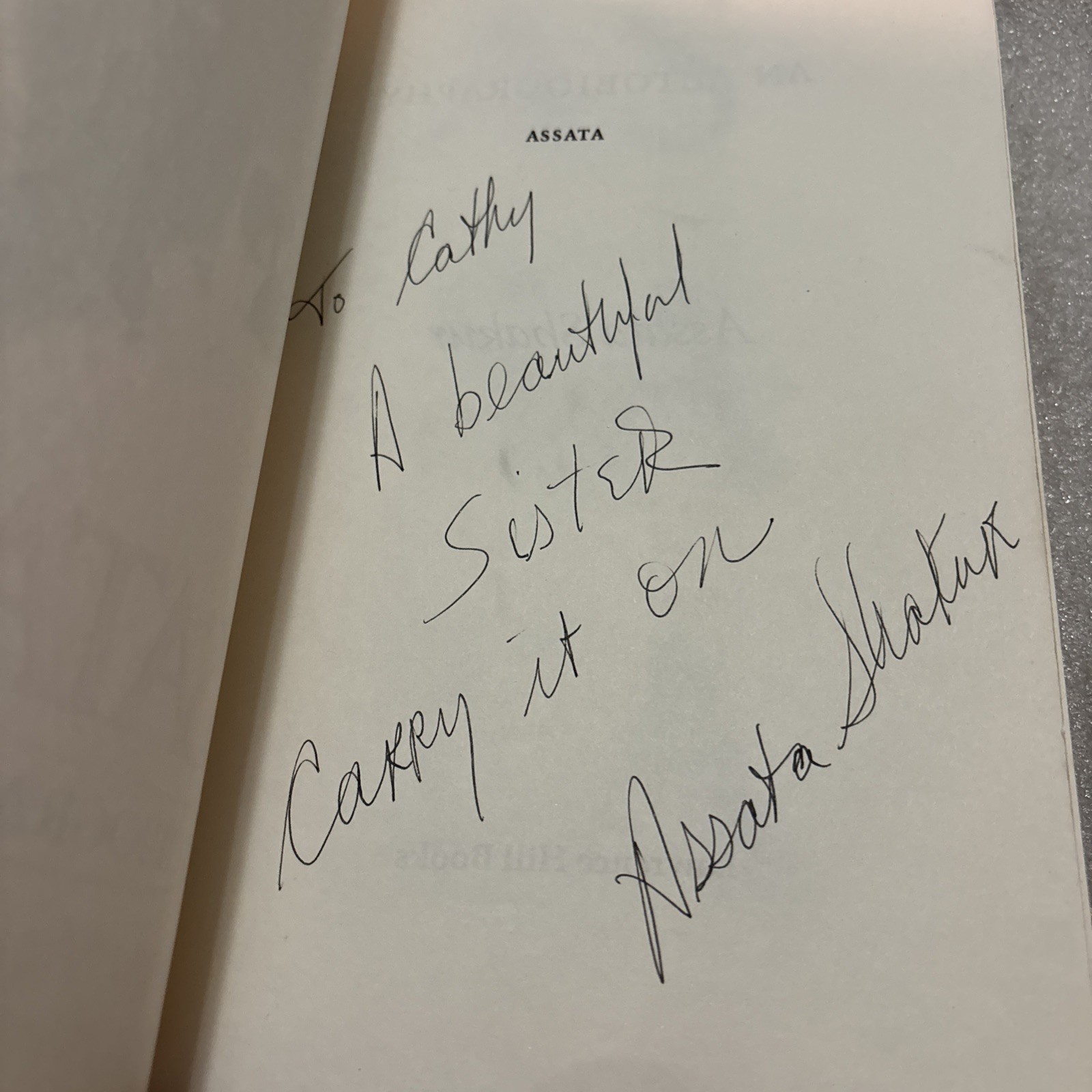 Rare SIGNED & Personally Inscribed Assata Shakur Paperback Autobiography *no COA