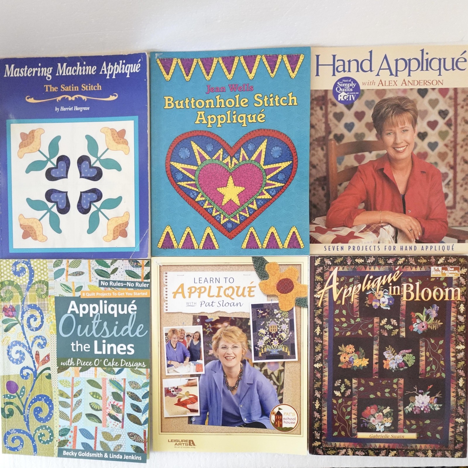 Lot of 6 Appliqué Quilting Books Alex Anderson Pat Sloan Jean Wells C&T Pub