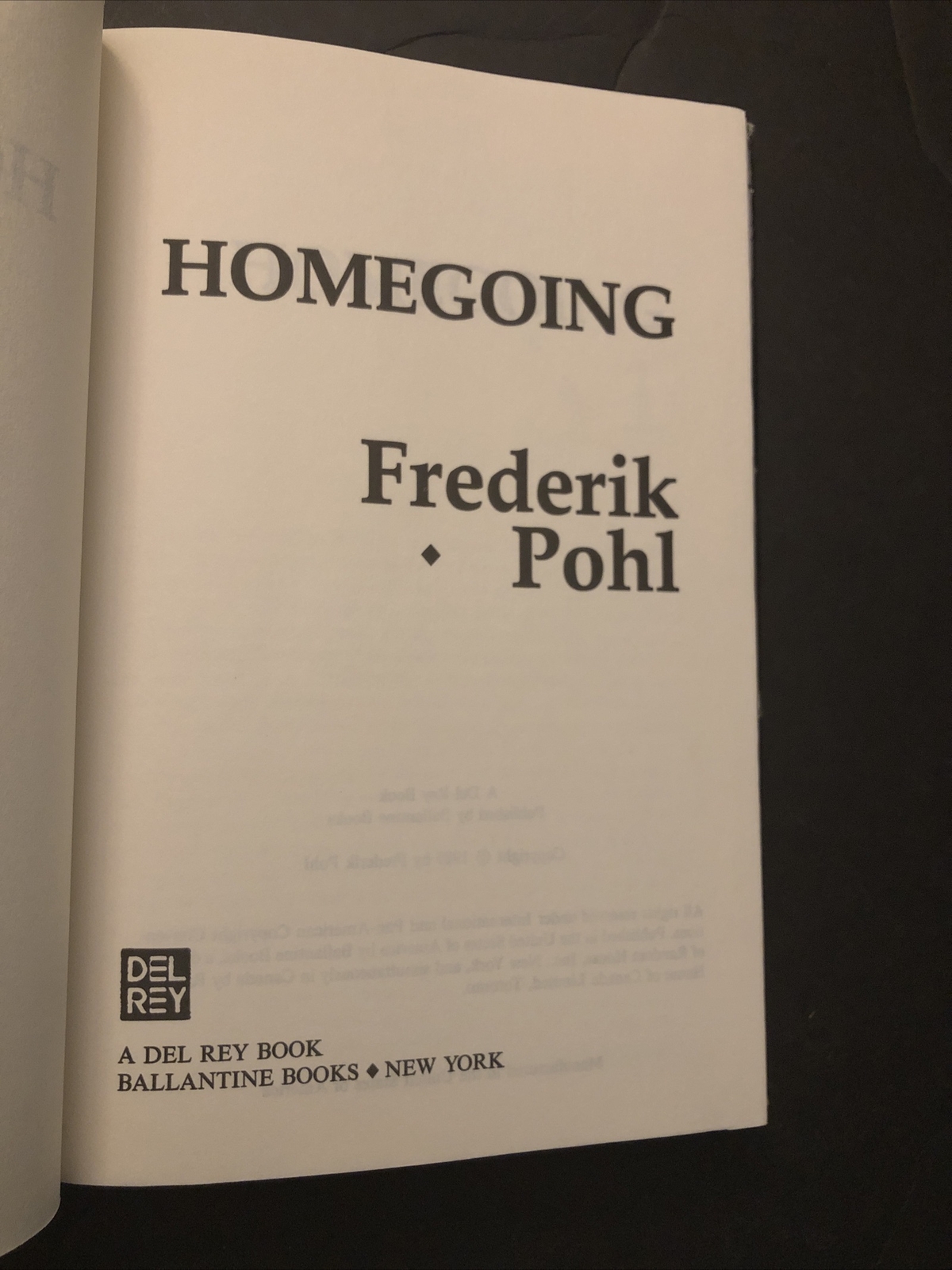Homegoing by Frederick Pohl (1989, Hardcover)