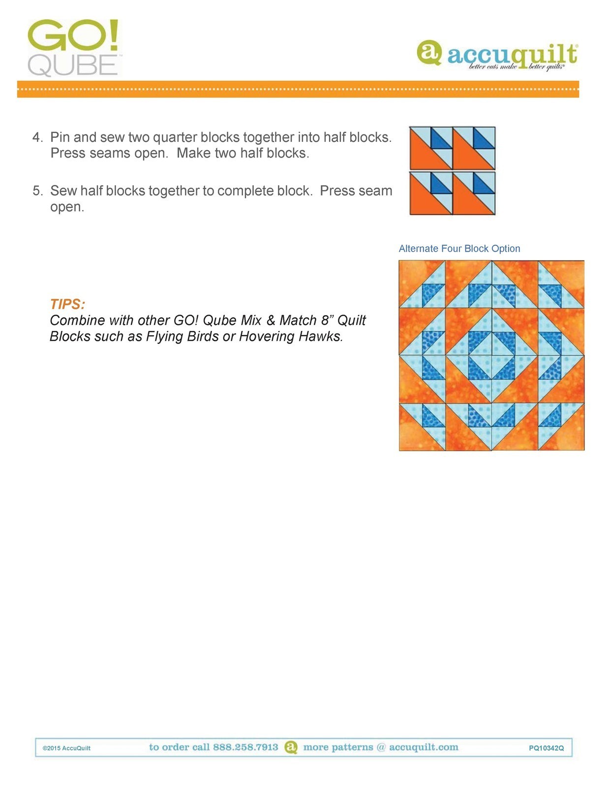 ACCUQUILT GO QUBE 8″ Block Patterns Manual – LOOP FASTENED – TOUGH JACKET