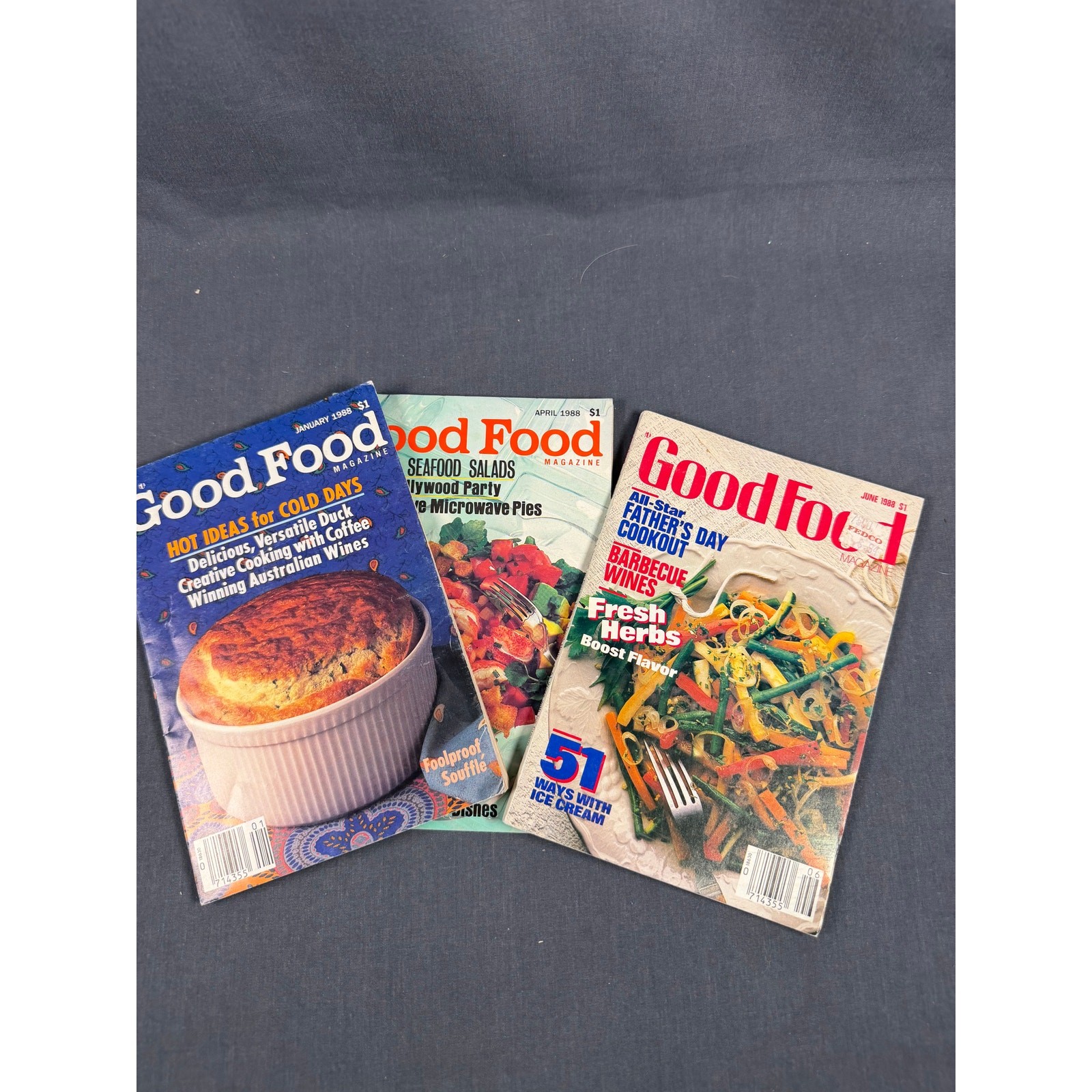 Lot of 6 Miscellaneous 1980s-90s Cookbooks and Magazines