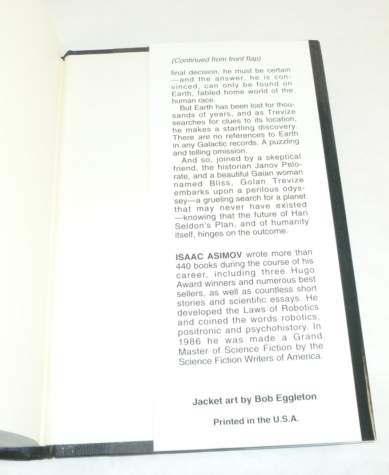 Isaac Asimov – Foundation and Earth (1986) Doubleday Hardcover – Bob Eggleton