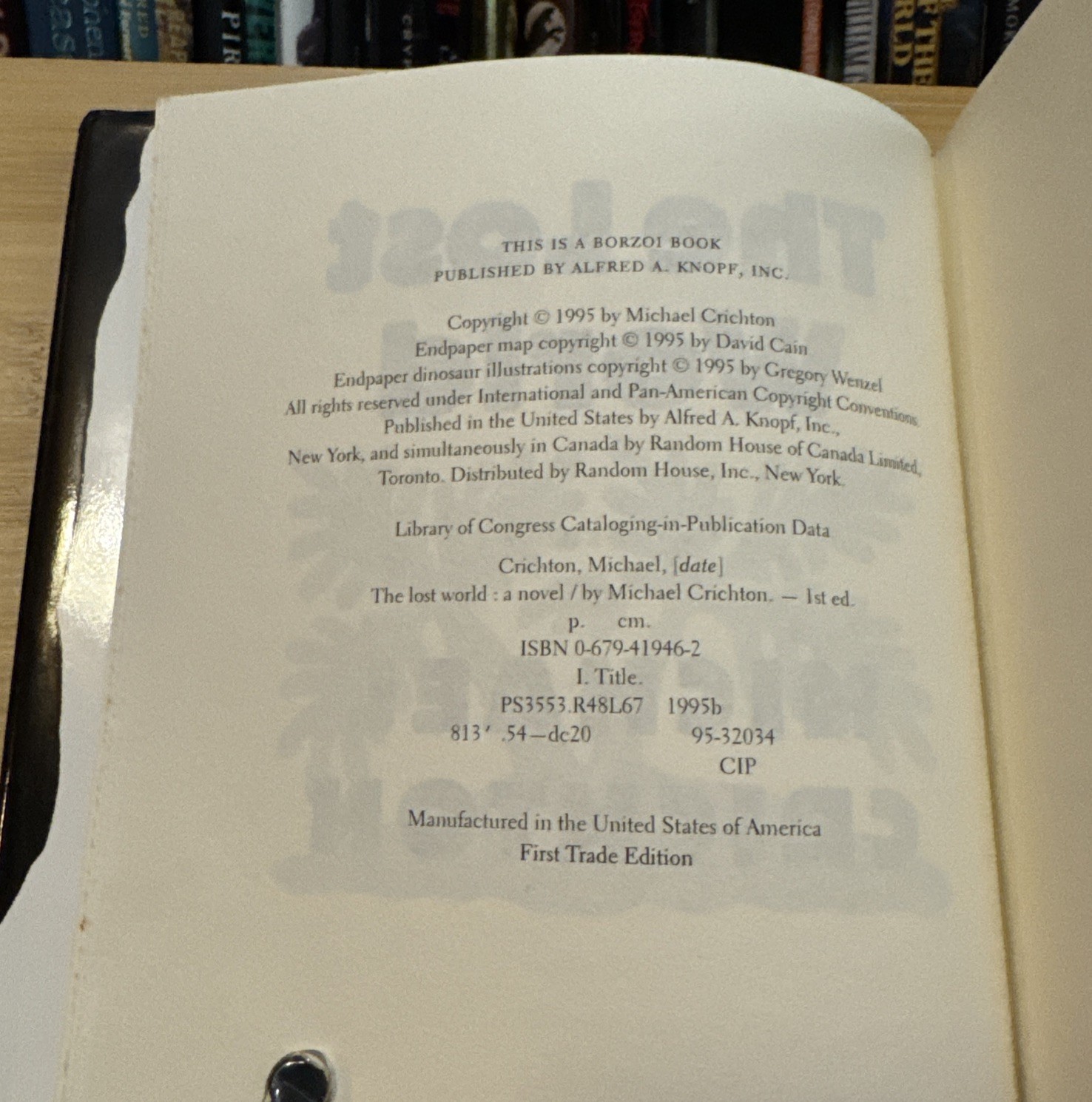 The Lost World – Michael Crichton (HC) 1st Edition/1st, Jurassic Park #2 $25.95