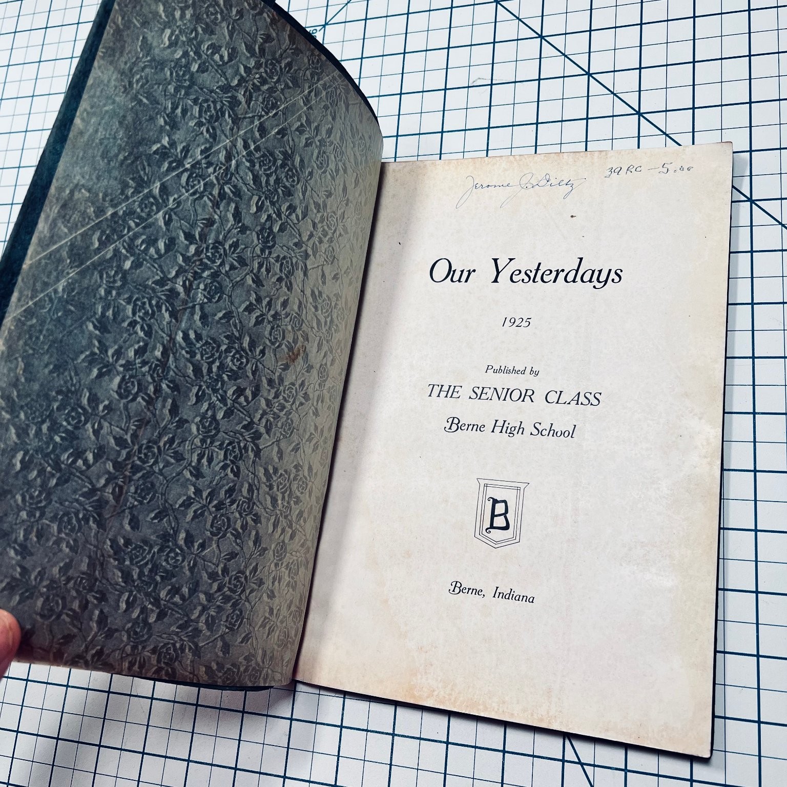 Our Yesterdays 1925 Berne High School Yearbook Vintage Indiana BHS