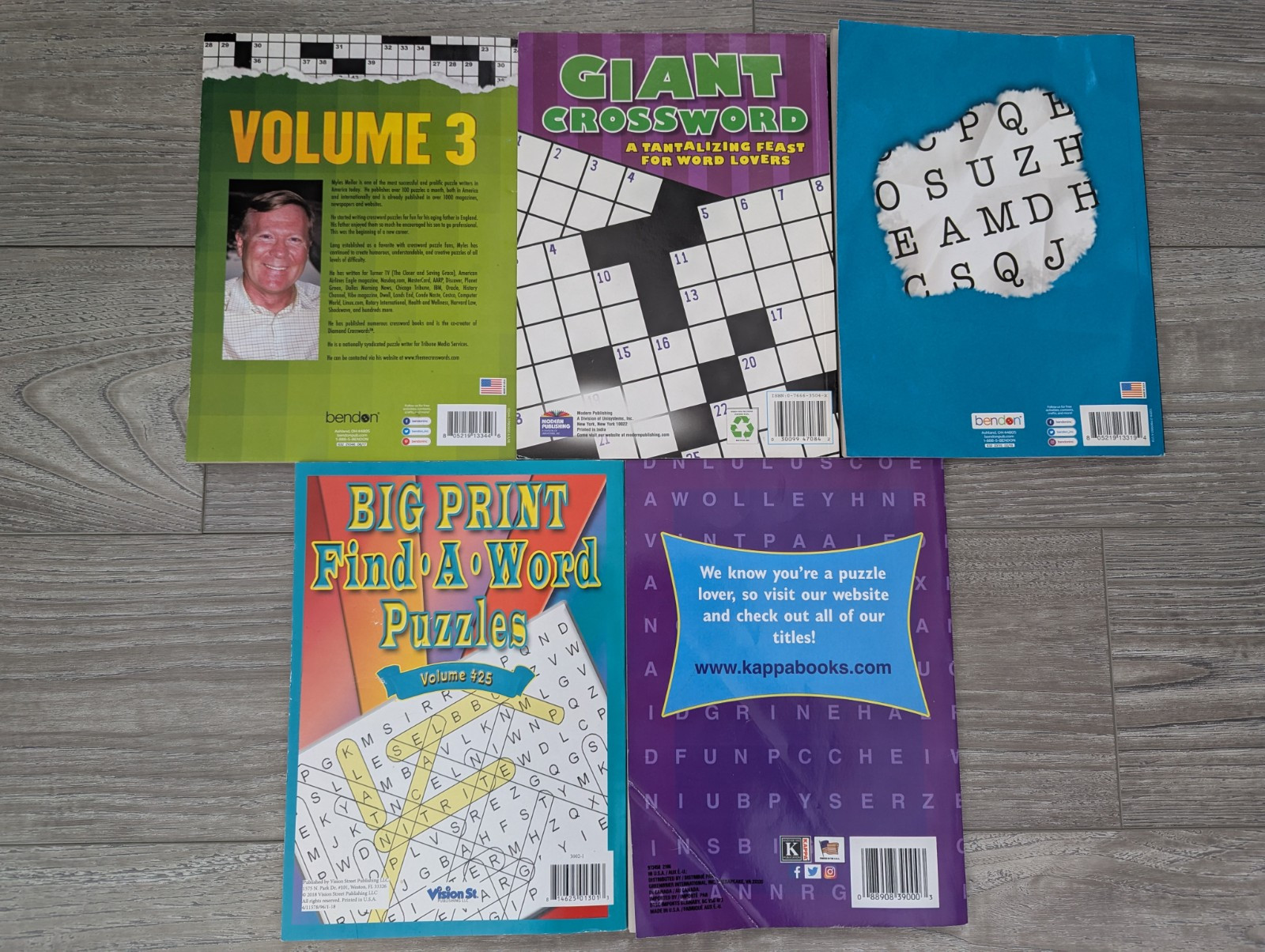 Crossword Puzzles Large Print Kappa Bendon Vision St Modern Lot Of 5 NOS