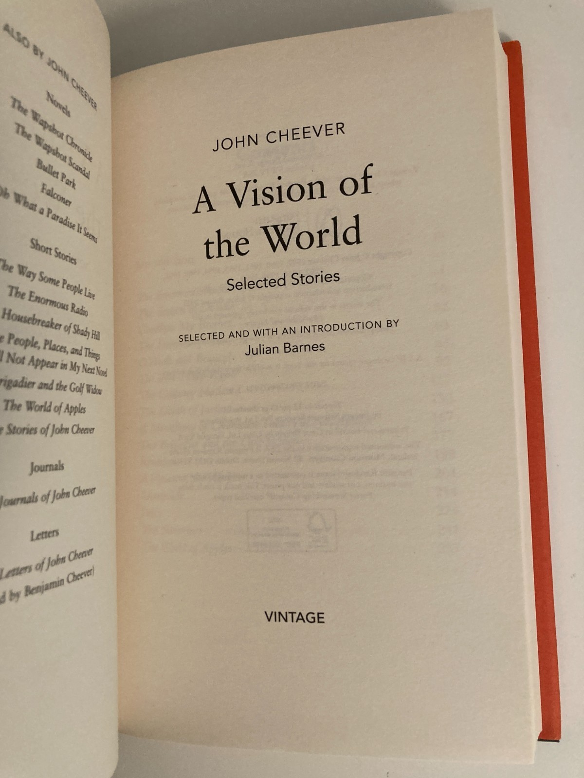 Vision Of The World: Short Stories by John Cheever (2021, HC) 1st UK Printing