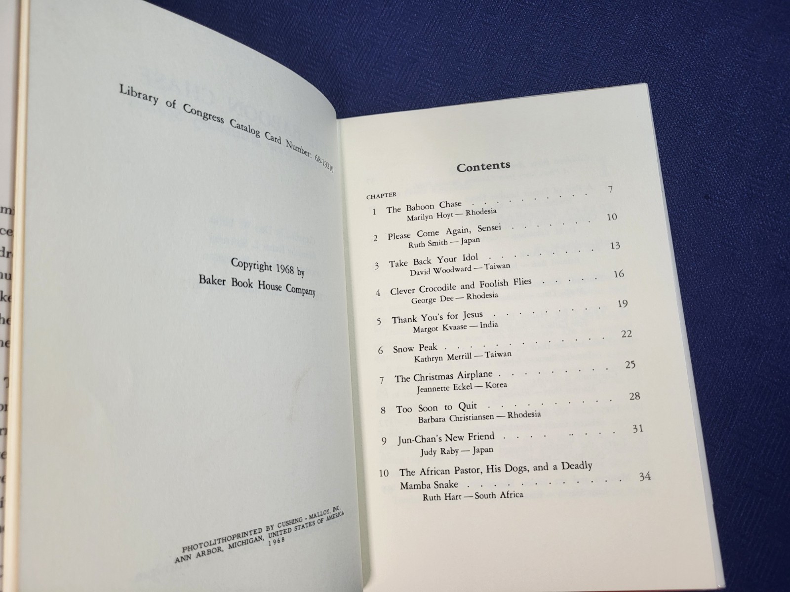 The Baboon Chase & Other Missionary Stories Don Hillis Baker Book House