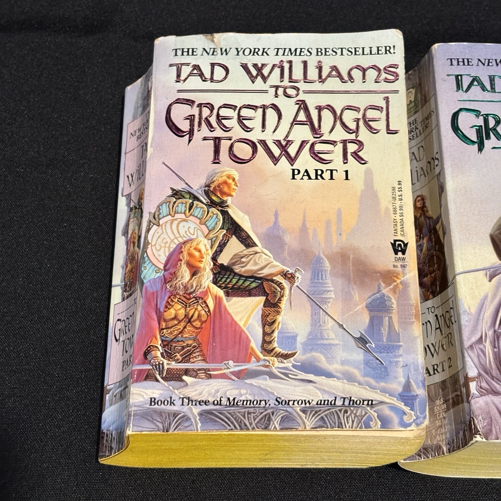 TO GREEN ANGEL TOWER Parts 1 & 2 by Tad Williams 1994 MMPB First DAW PB Edition