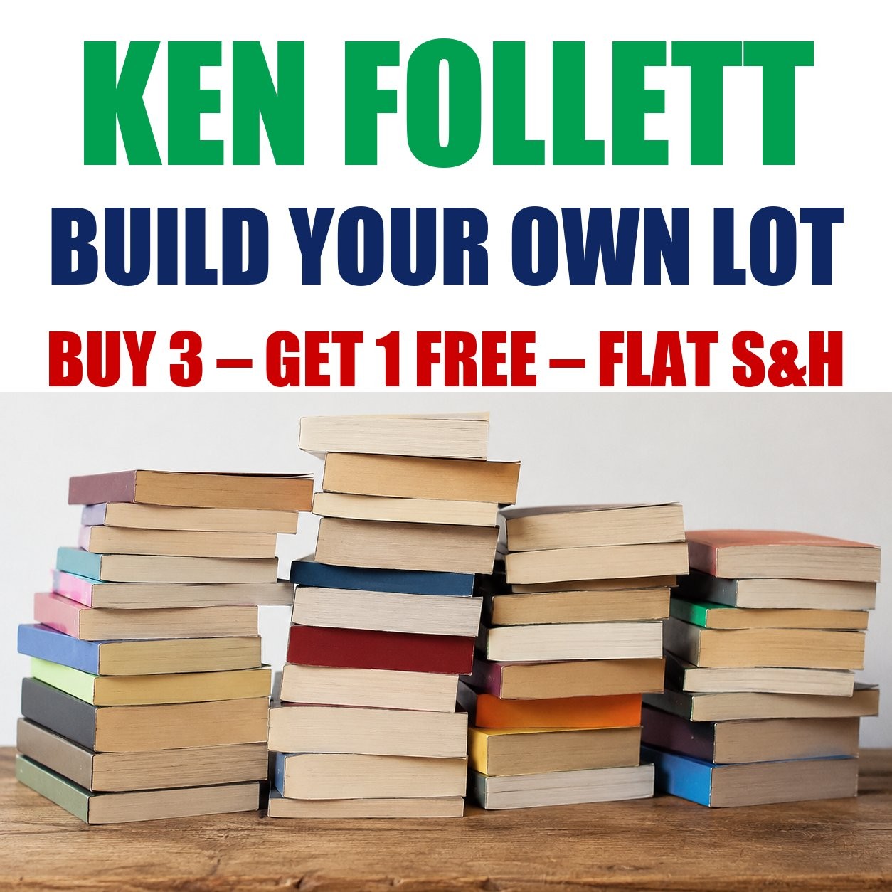 Ken Follett Paperback Books – Build Your Own Book Lot – Flat Shipping