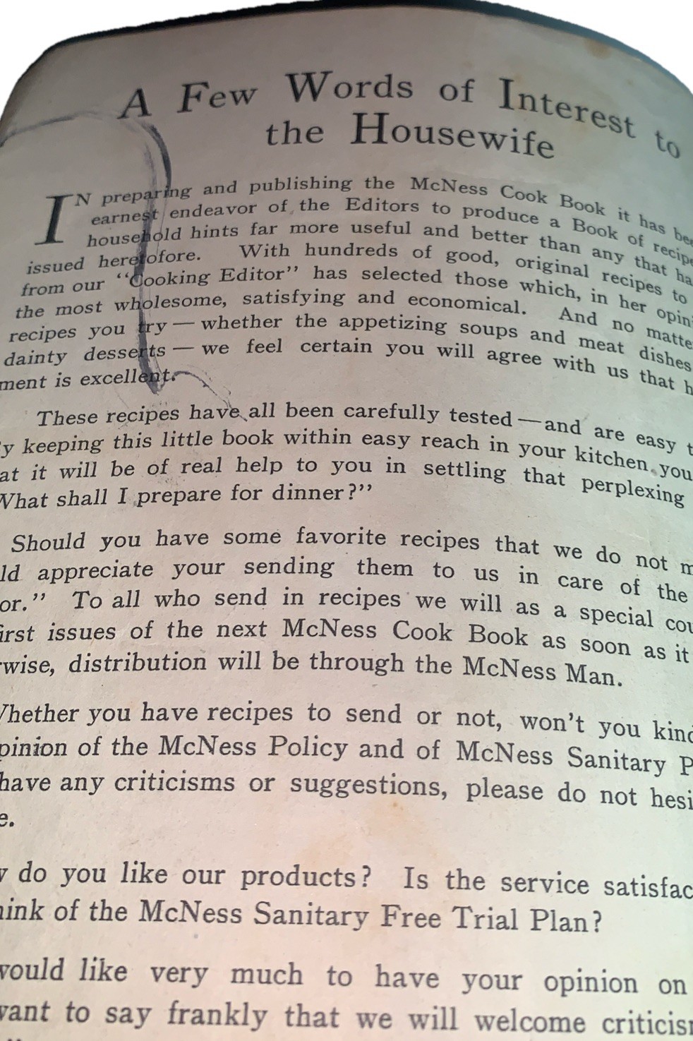 1917 McNess Cook Book Recipe Booklet Pre- War Recipes Vintage Advertising