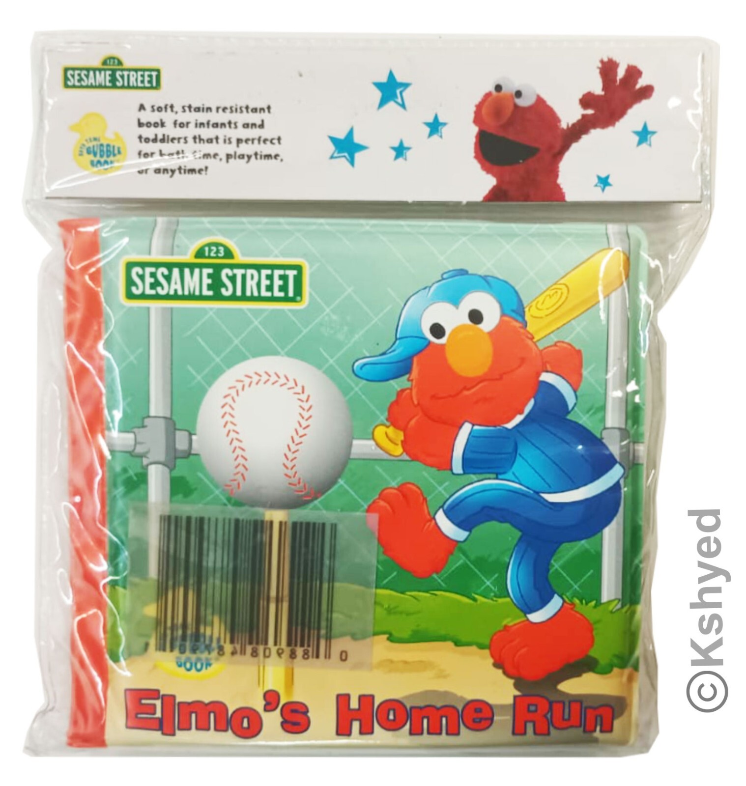 (1 Pack) Sesame Street Elmo`s Home Run Bubble Book – Great For Bath Time – New