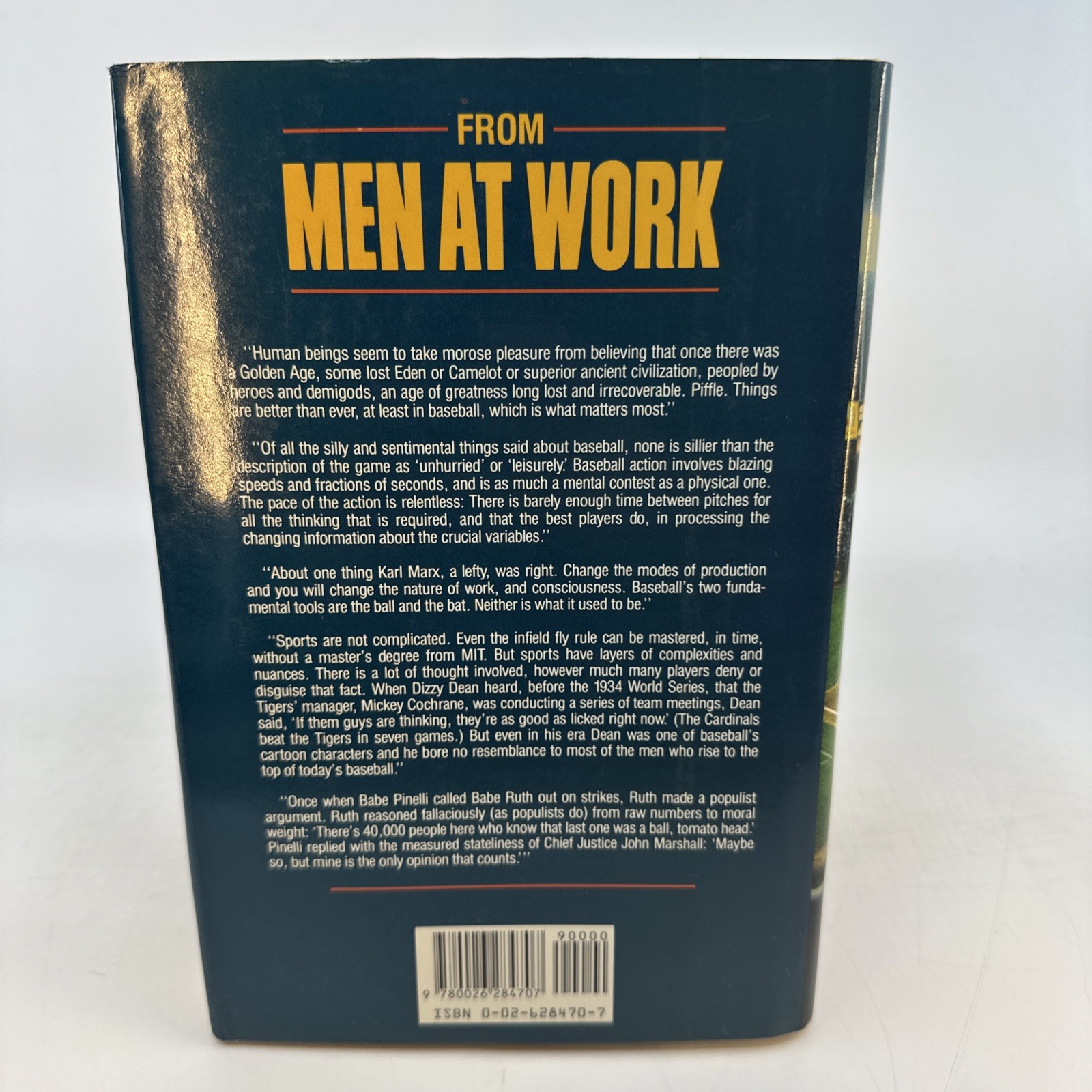 Men at Work George Will 1990 HC DJ Baseball Illustrated (AG75)