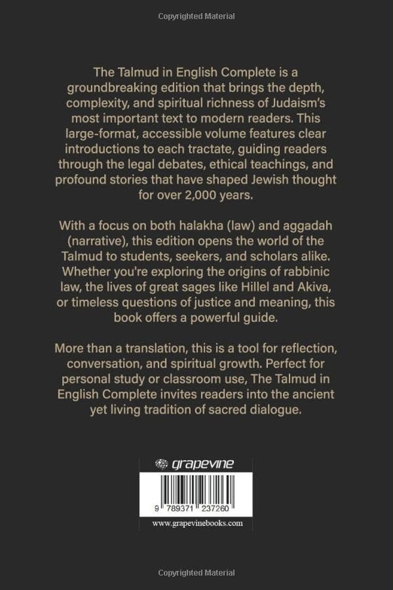 The Talmud in English Complete: with Key Concepts, Historical Context & Spiritua