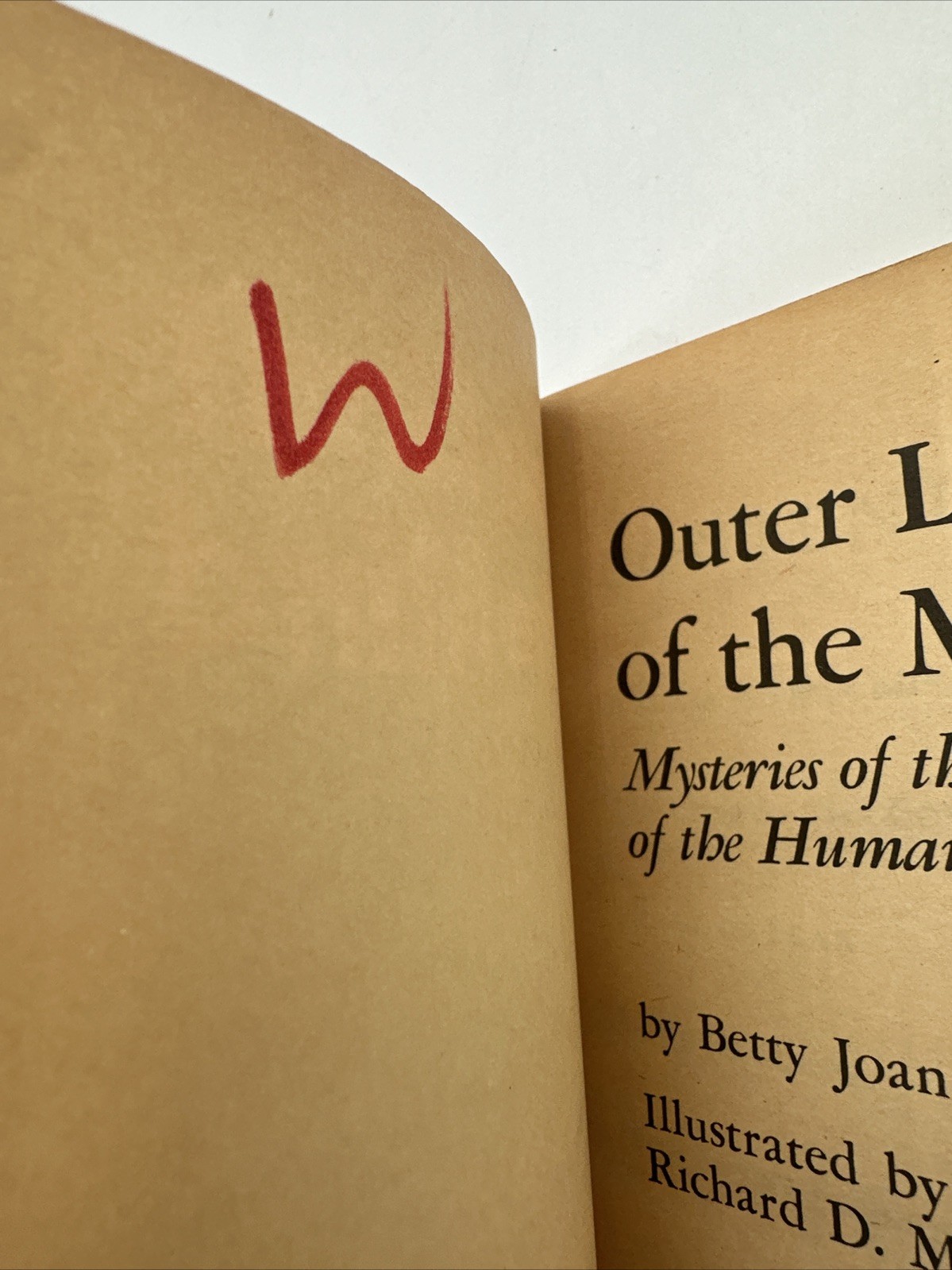 Outer Limits Of The Mind Joan Burr PB 1974 Mysteries Human Power 96 Pages Mass M