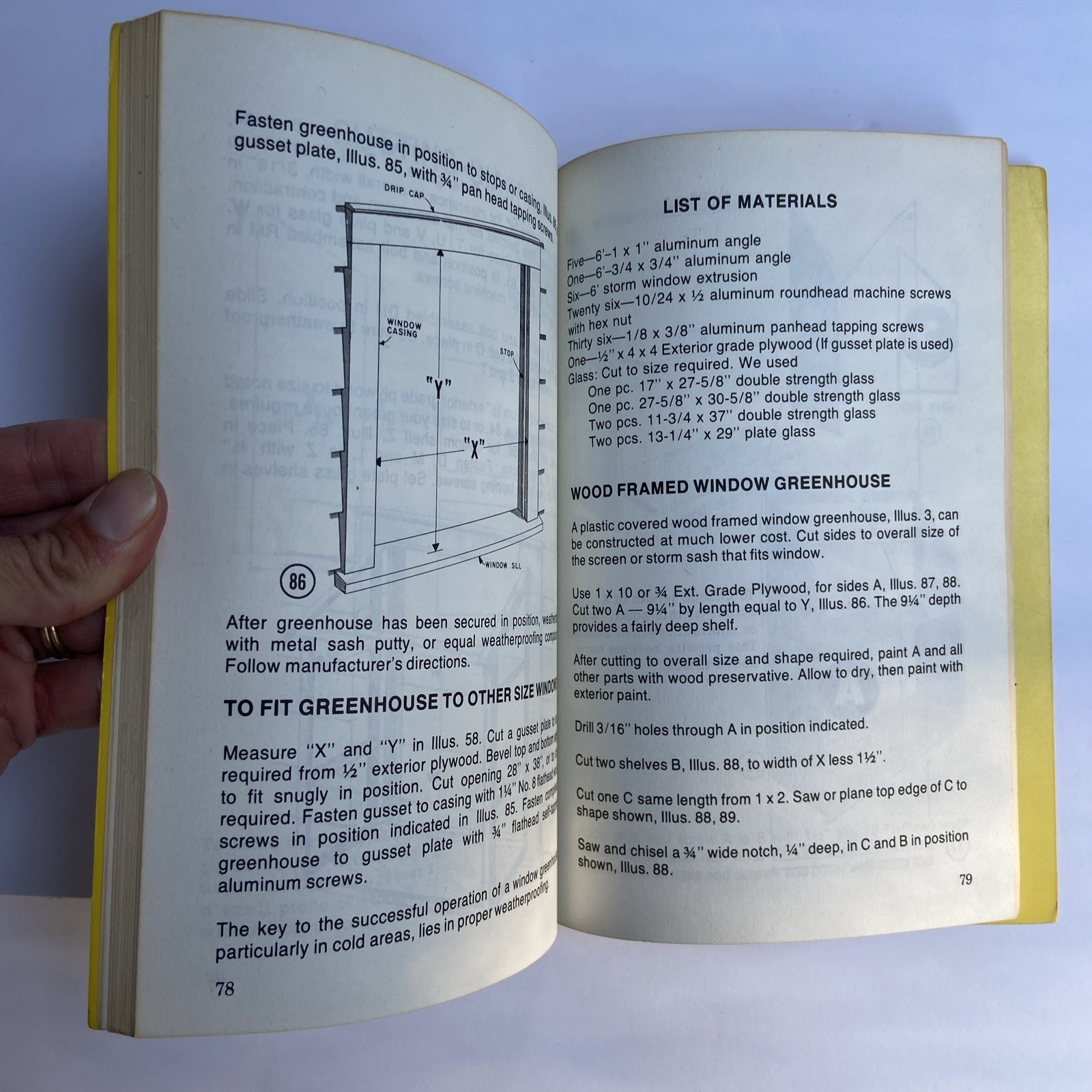 How To Build A Walk-In Or Window Greenhouse 1972 Trade Paperback 114 Pages