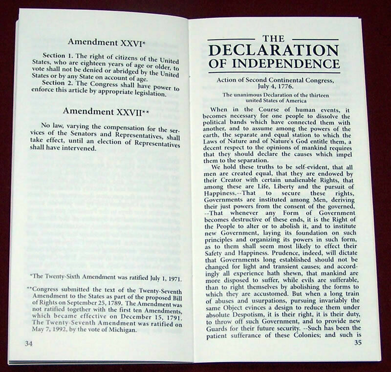 Bulk Lot 100 Pocket Constitutions ~ New United States Constitution Pocket Books