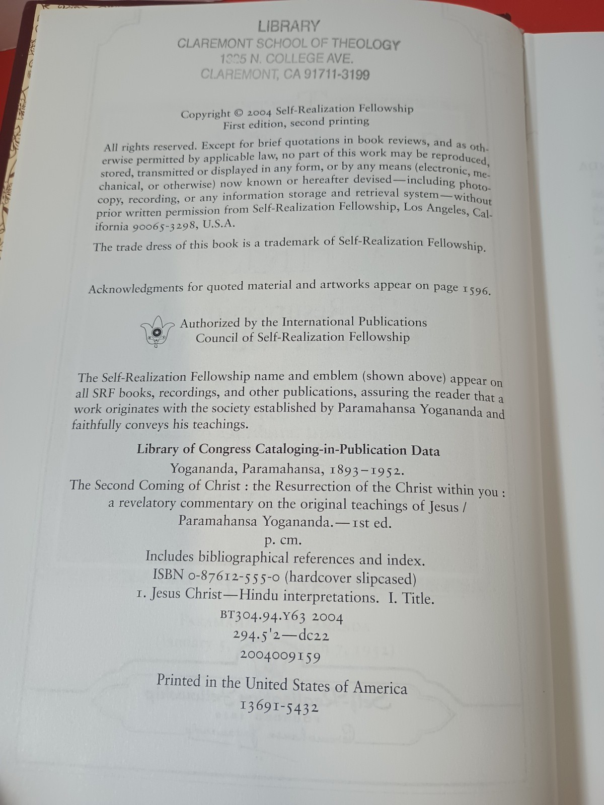 Second Coming of Christ : The Resurrection of the Christ Within You: Vol-1 Only