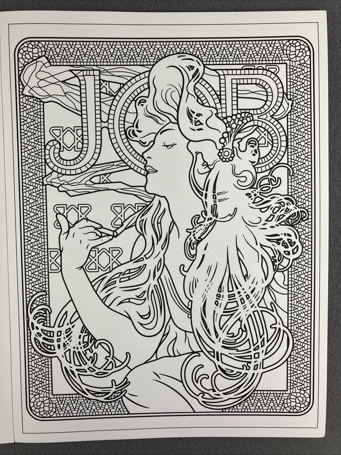 Alphonse Mucha Coloring Book Lot Of 12 Pages Clean Watercolor Pages