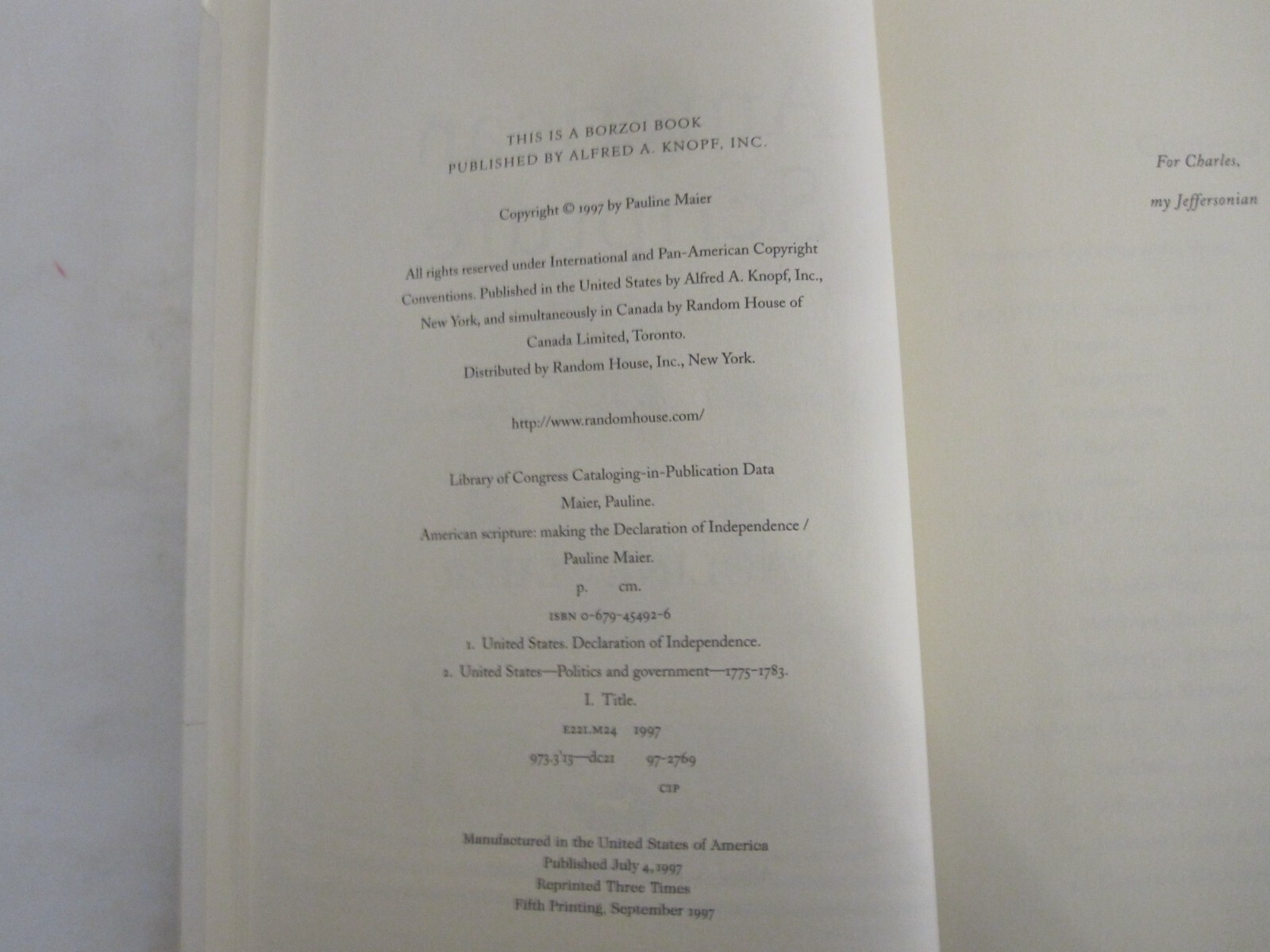 American Scripture: Making the Declaration of Independence by Pauline Maier