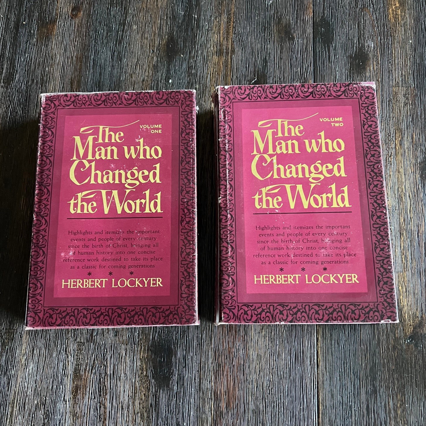 The Man Who Changed the World Herbert Lockyer 2 Volume Set VTG Hardcover 1966