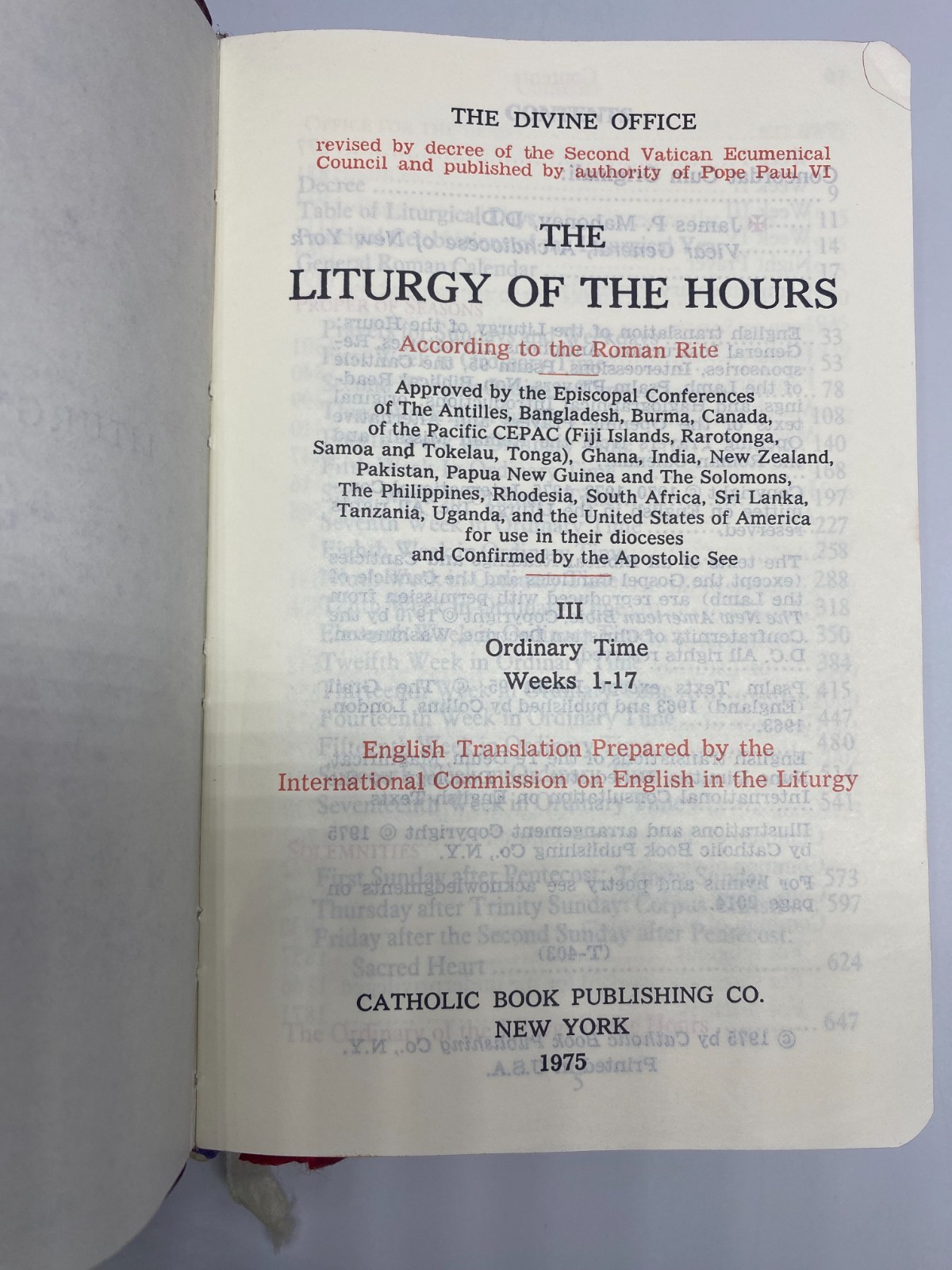 The Liturgy of the Hours Complete 4 Volume Set Catholic Prayer Books 1975 1976