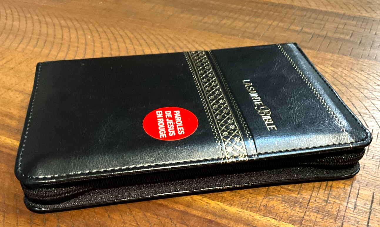 French Bible, La Sainte Bible – Segond 1910 Black Im Leather Zipper Red Letter