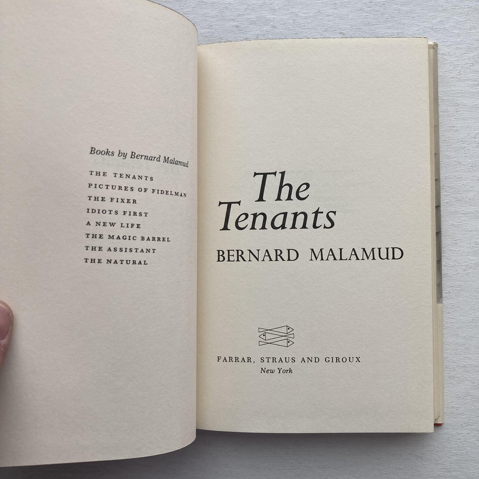 Vintage The Tenants Bernard Malamud 1971 First Printing Hardcover w/ Dust Jacket