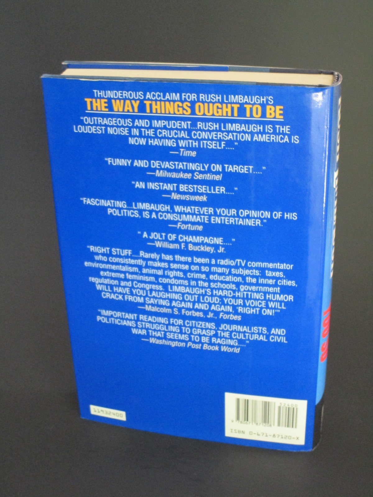 See, I Told You So by Rush Limbaugh. Signed 1st/1st. 1993 Pocket Books. HCDJ.
