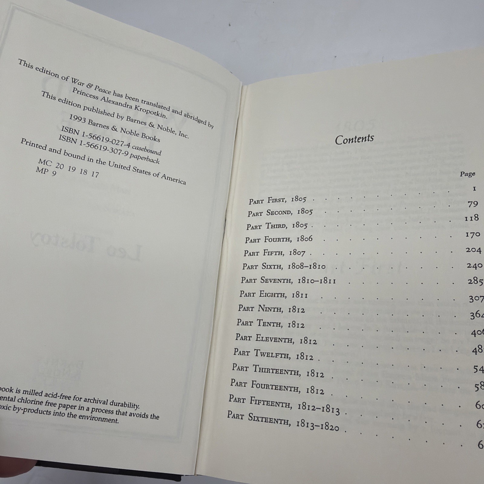 War and Peace – Leo Tolstoy, 1993 HC/DJ, Barnes & Noble Classics