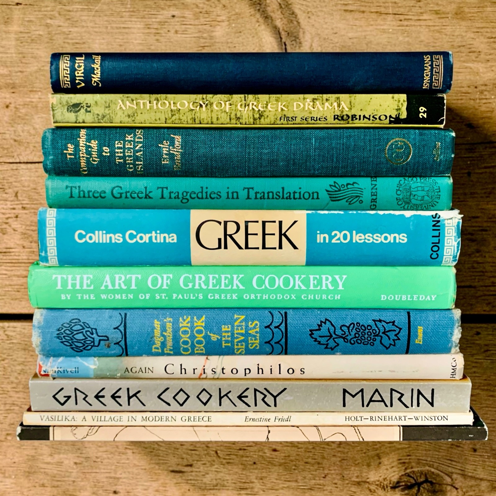 11 Vintage Books Bundles on Greece Greek Language Cuisine History Drama Art