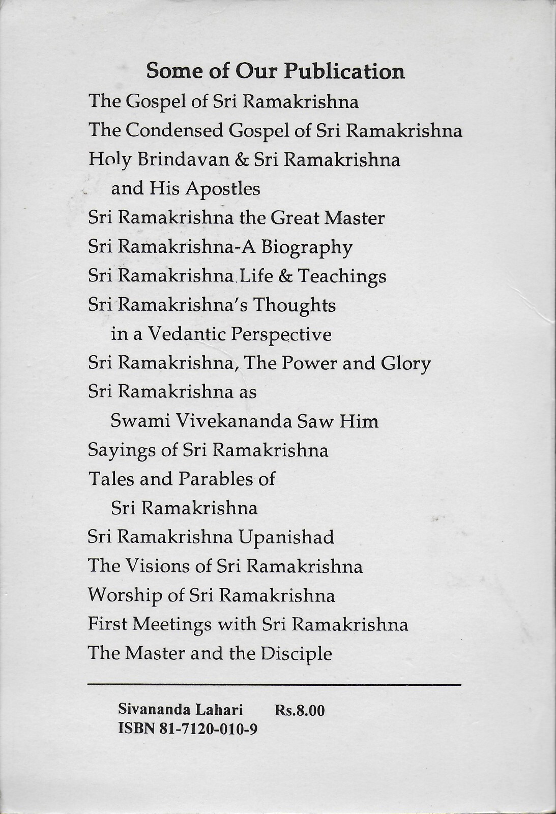 Śivāṇandalaharī, or, Inundation of the Divine Bliss of Śri Śankarācārya