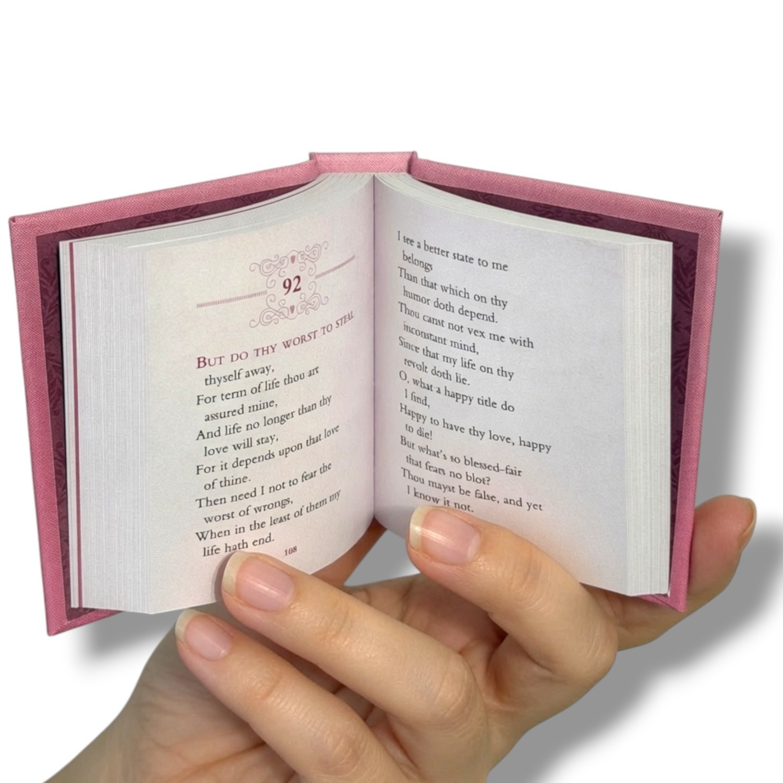 Love Sonnets of Shakespeare mini book 3.25″ H hardcover 175 pages light rose new