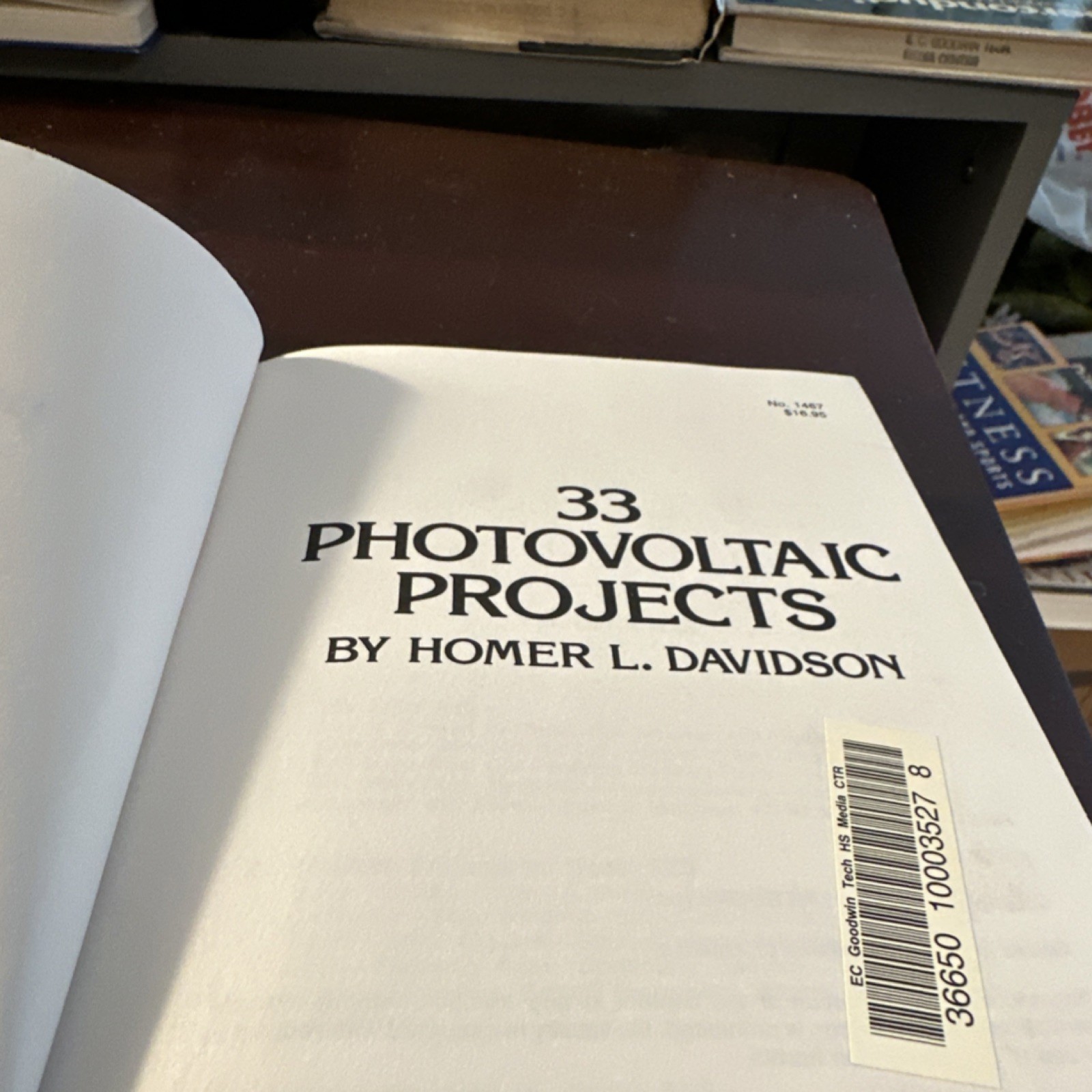 TAB Books Inc. Homer L. Davidson 33 Photovoltaic Projects Hardcover First Editi…