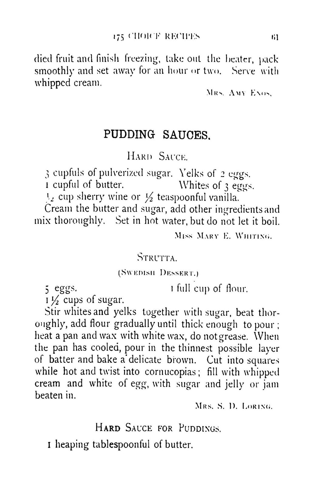 1887 175 Choice Recipes Vintage Cook Book 83 Pages