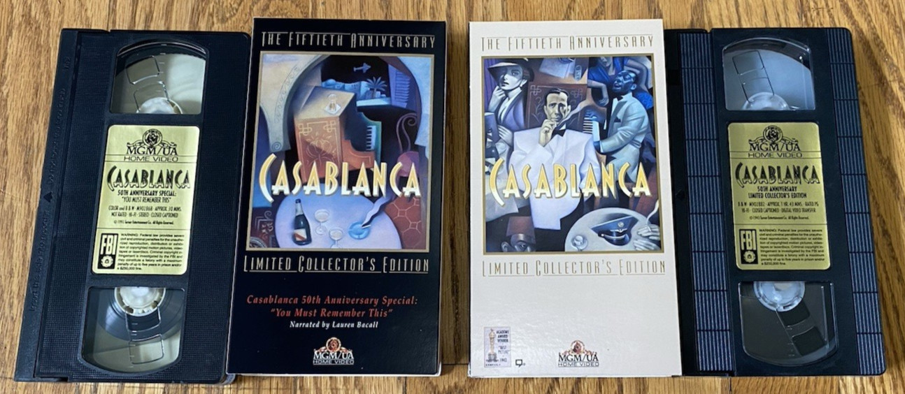 Casablanca 50th Anniversary Limited Collectors Edition Box Set Book VHS 1992