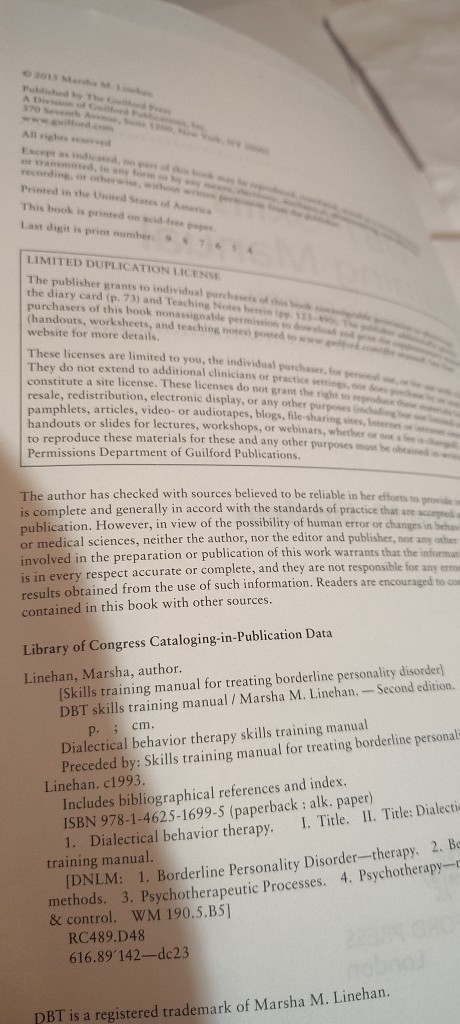 DBT Skills Training Manual book 2nd Ed Linehan 2015