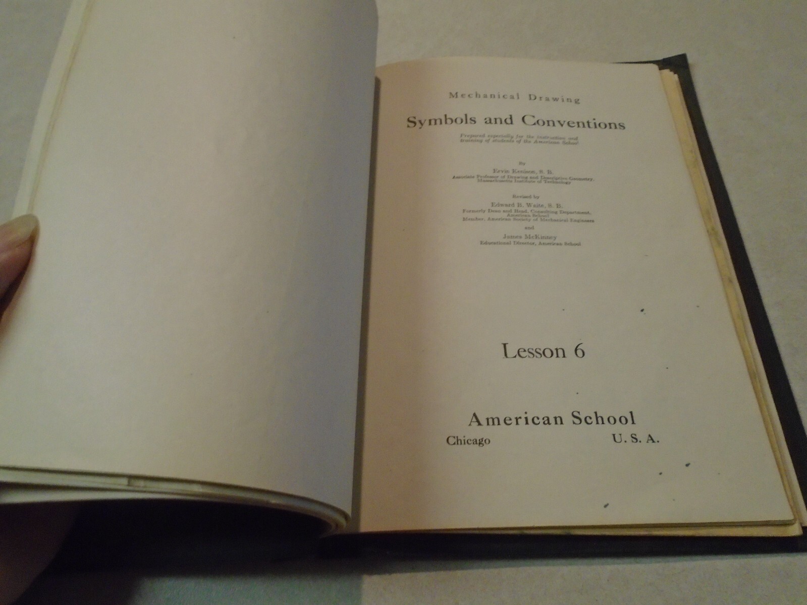 Vintage 1925 Mechanical Drawing Lessons Ervin Kenison American School Chicago