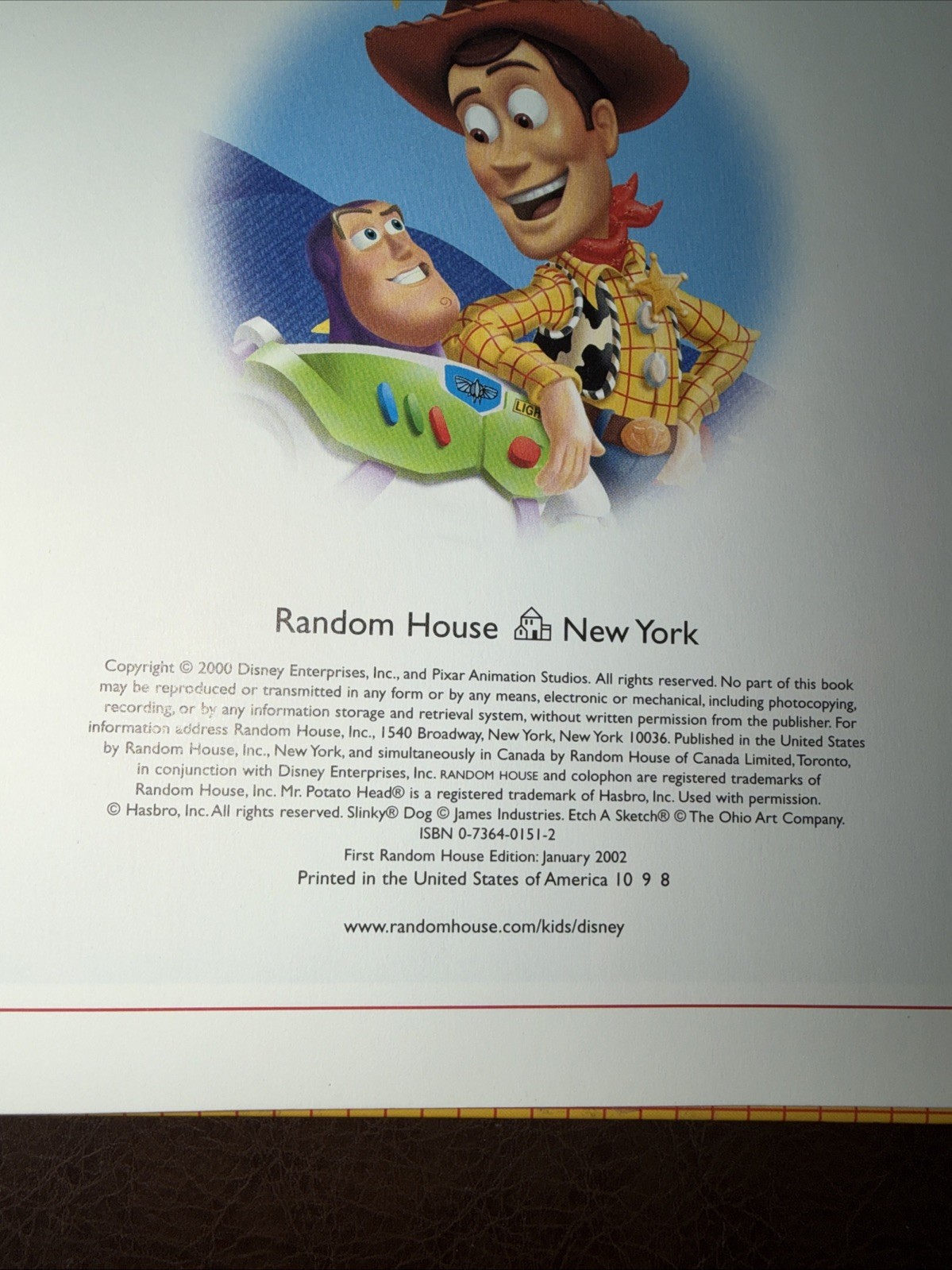 New Vintage 2002 Toy Story 2 Read-Aloud Storybook Hardcover Disney Pixar Retro