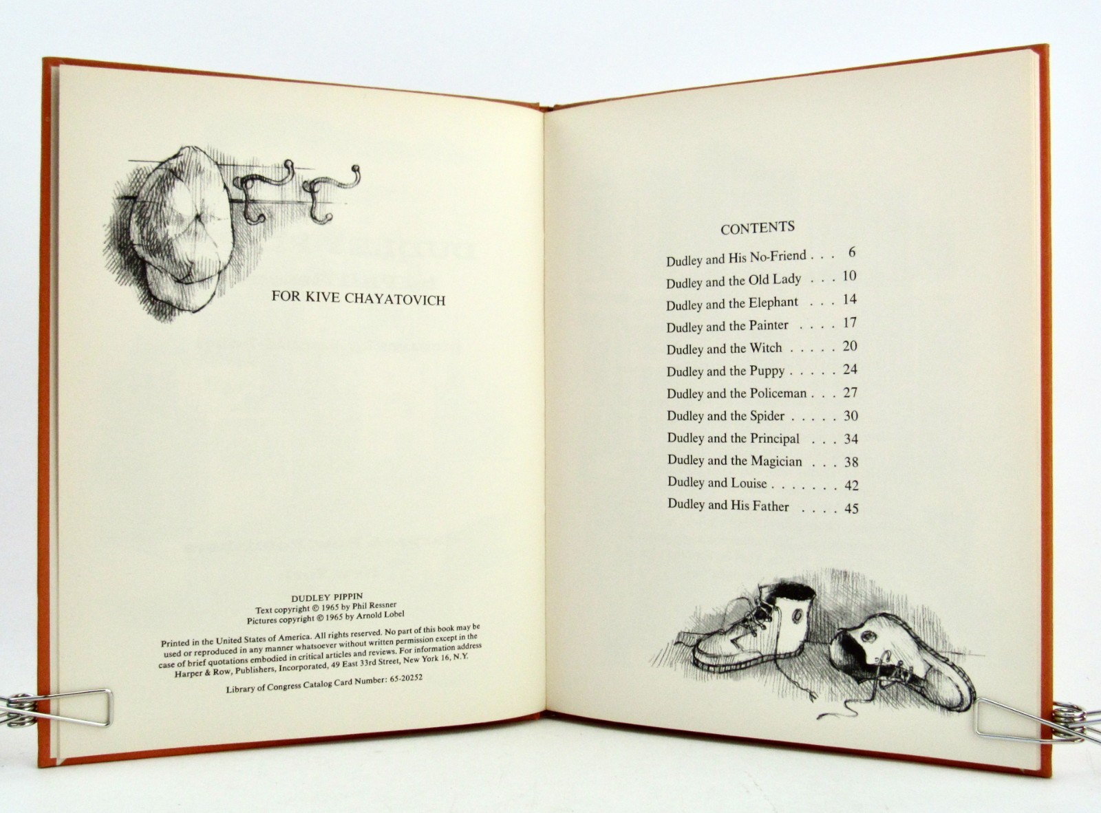 DUDLEY PIPPIN Phil Ressner & Arnold Lobel 1965 Harper & Row 1st Signed HBDJ