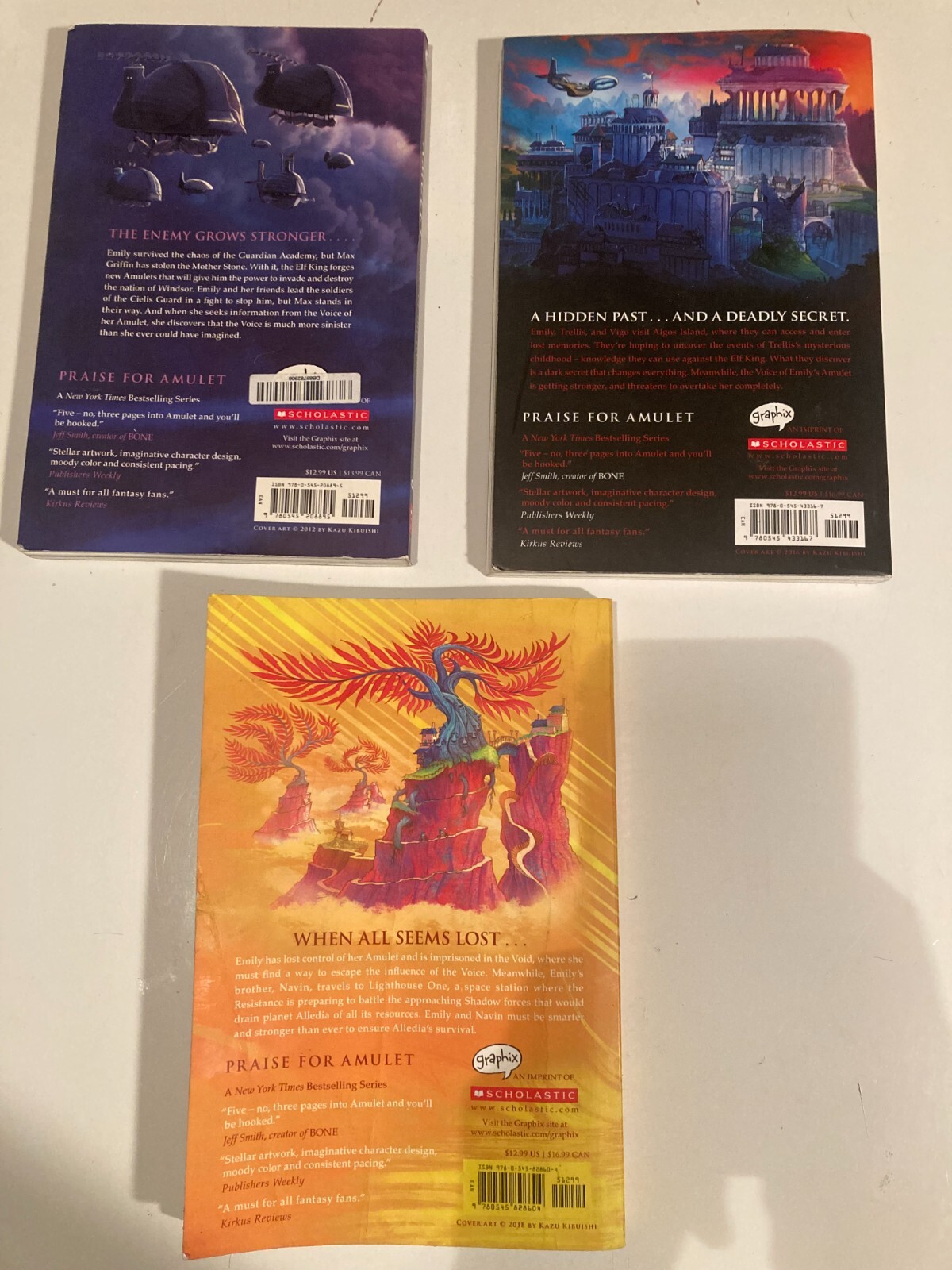 Lot AMULET graphix KAZU KIBUISHI Prince Elves FIRELIGHT Supernova Lot of 3