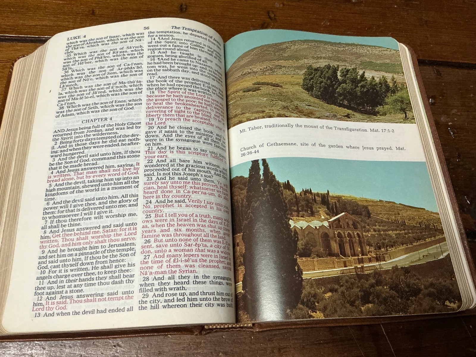 KJV Holy Bible References Red Letter Brown Genuine Leather 1970 Nelson