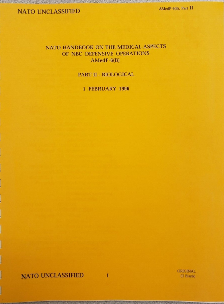 NATO Handbook on Medical Aspects of NBC Defensive Operations, 1996