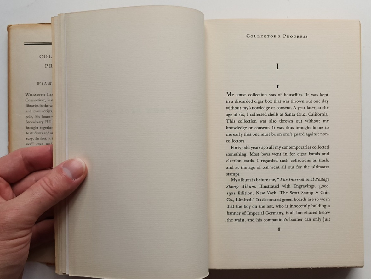 Collector’s Progress (1st edition) by Wilmarth Lewis (Alfred A Knopf, 1951) HCDJ